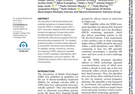 Using DMTs in MS- ABN 2024 guidance